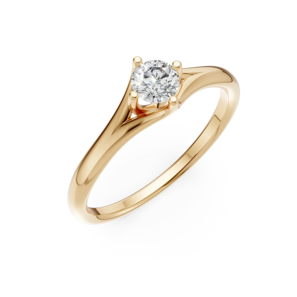 Inel de logodna din aur galben cu diamant de 0.3ct