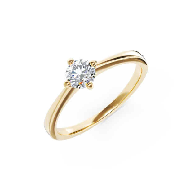 Inel de logodna din aur galben cu diamant de 0.5ct