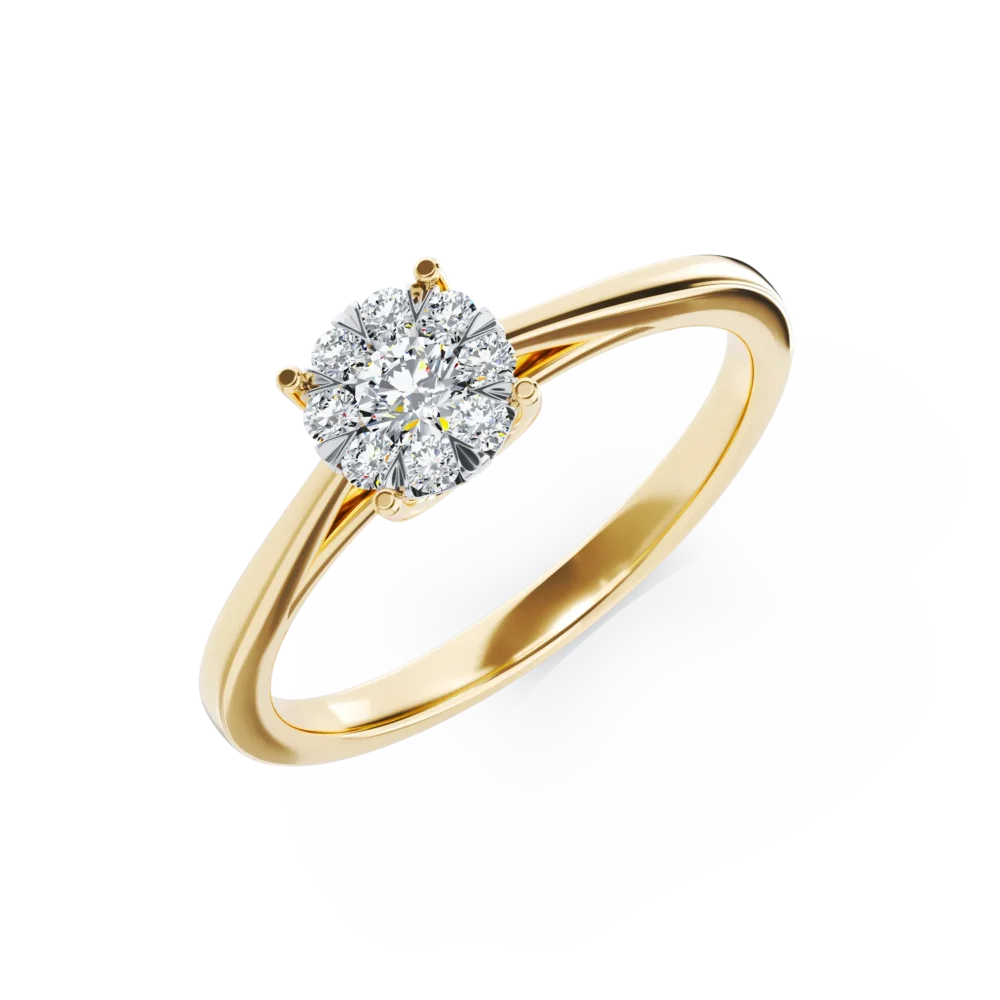 Inel de logodna din aur galben cu diamante de 0.34ct