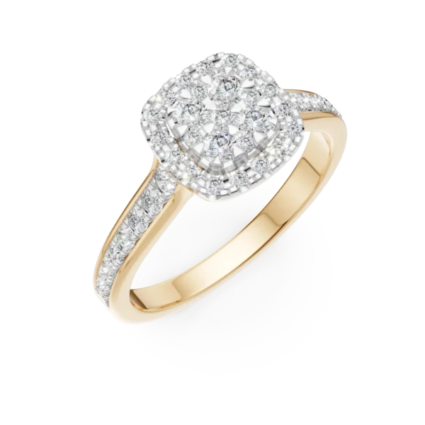 Inel de logodna din aur galben cu diamante de 0.52ct