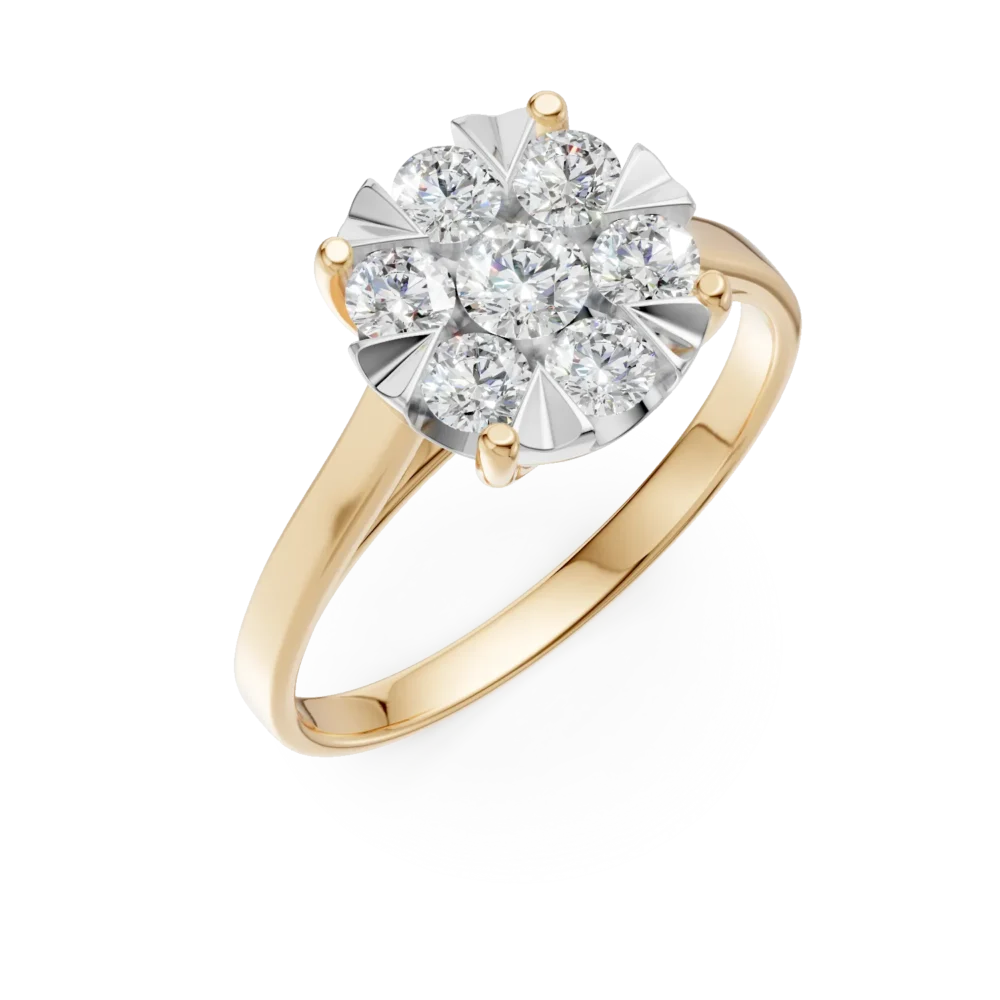 Inel de logodna din aur galben cu diamante de 0.5ct