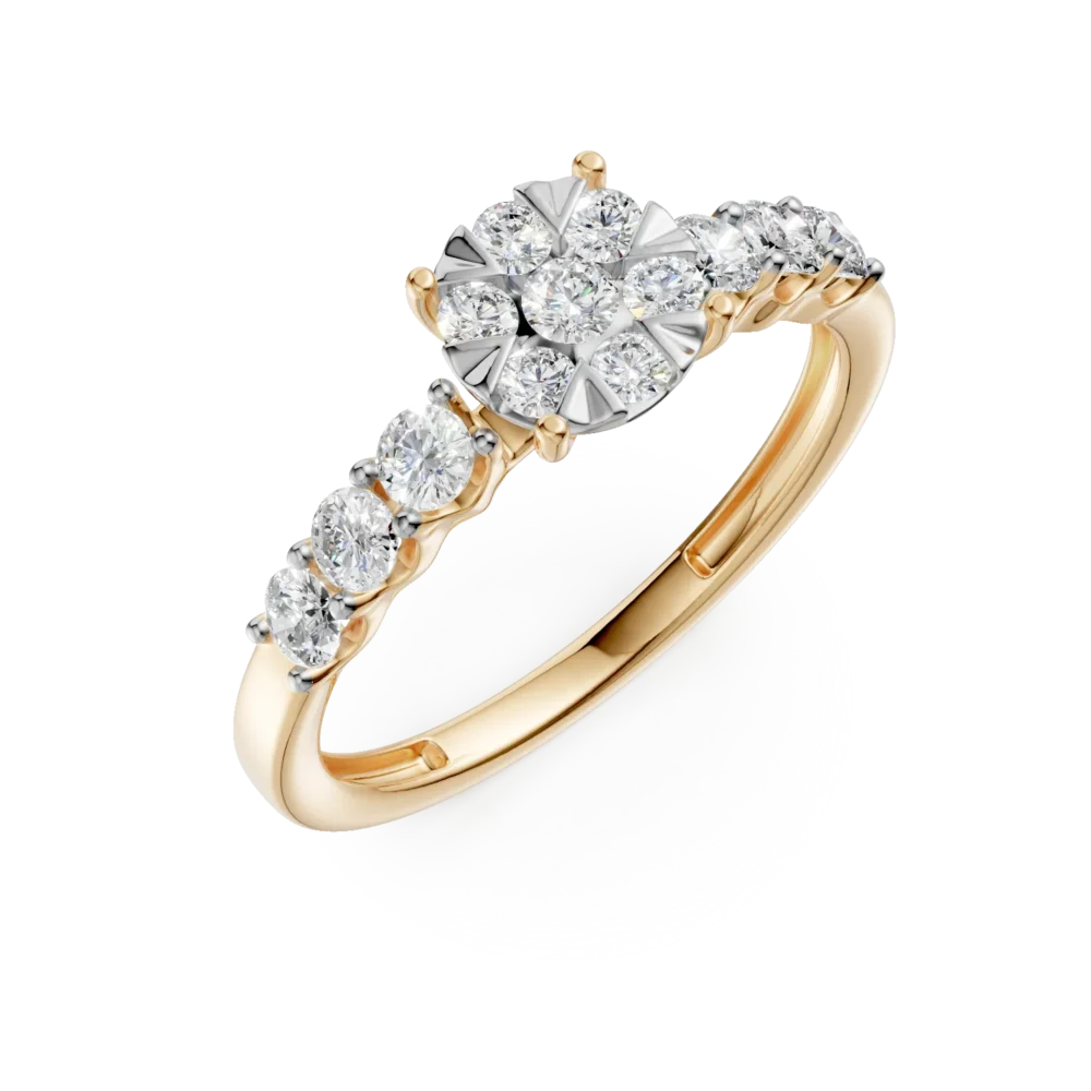 Inel de logodna din aur galben cu diamante de 0.84ct