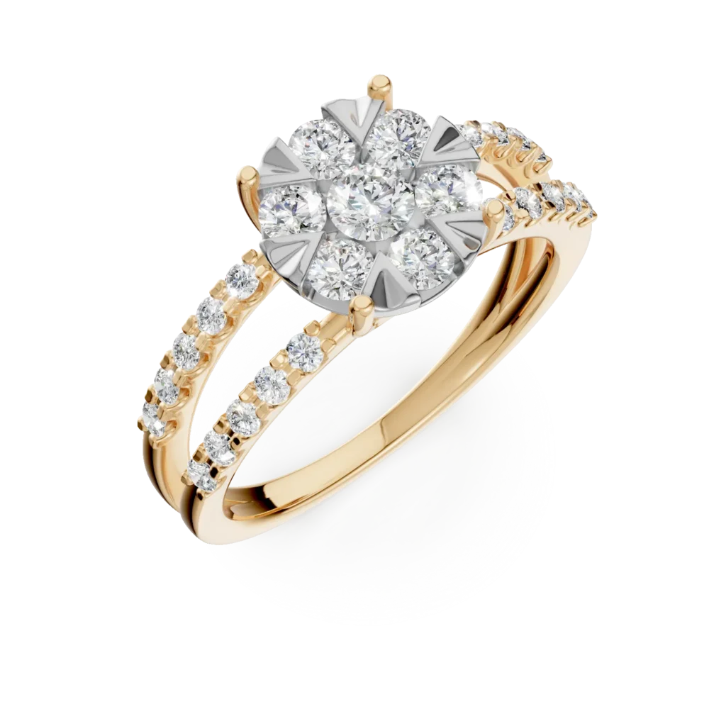 Inel de logodna din aur galben cu diamante de 1ct