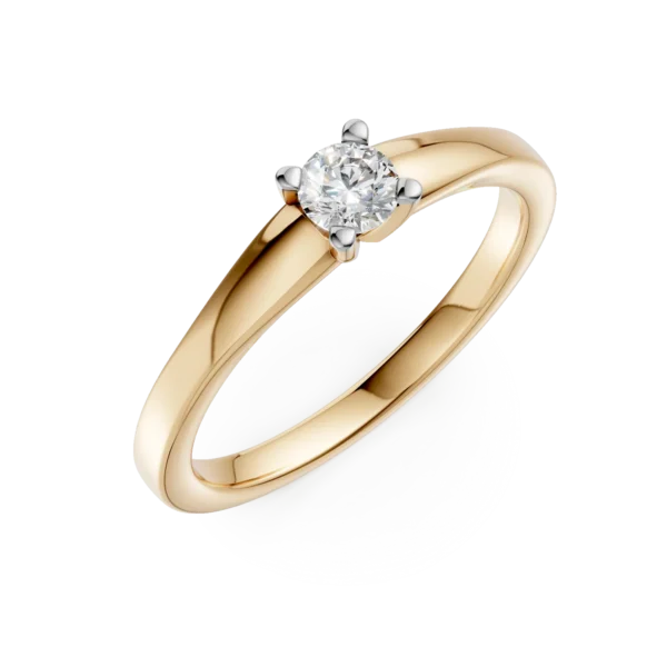 Inel de logodna din aur galben cu un diamant solitaire de 0.19ct
