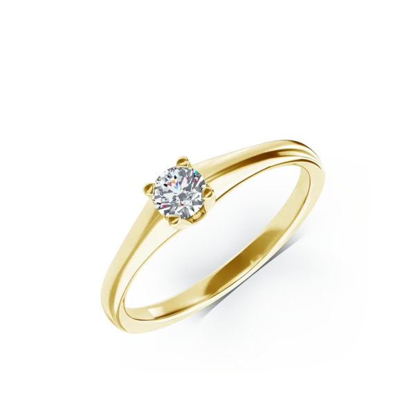 Inel de logodna din aur galben cu un diamant solitaire de 0.21ct
