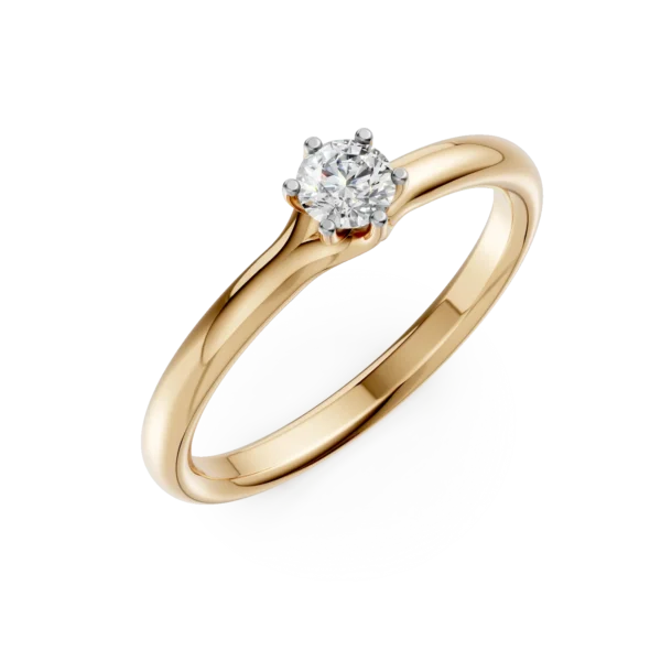 Inel de logodna din aur galben cu un diamant solitaire de 0.24ct