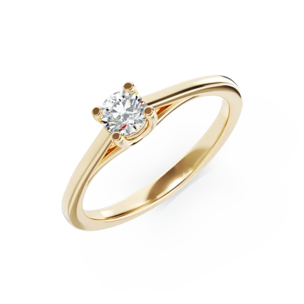 Inel de logodna din aur galben cu un diamant solitaire de 0.25ct
