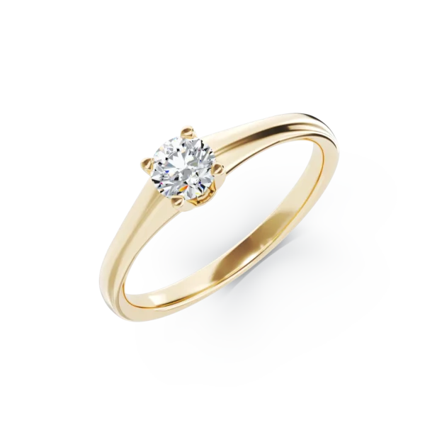 Inel de logodna din aur galben cu un diamant solitaire de 0.3ct