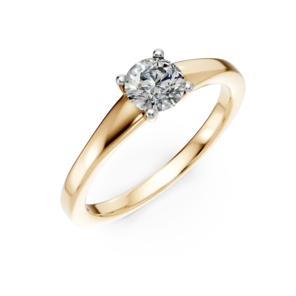 Inel de logodna din aur galben cu un diamant solitaire de 0.5ct