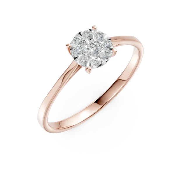 Inel de logodna din aur roz cu diamante de 0.253ct