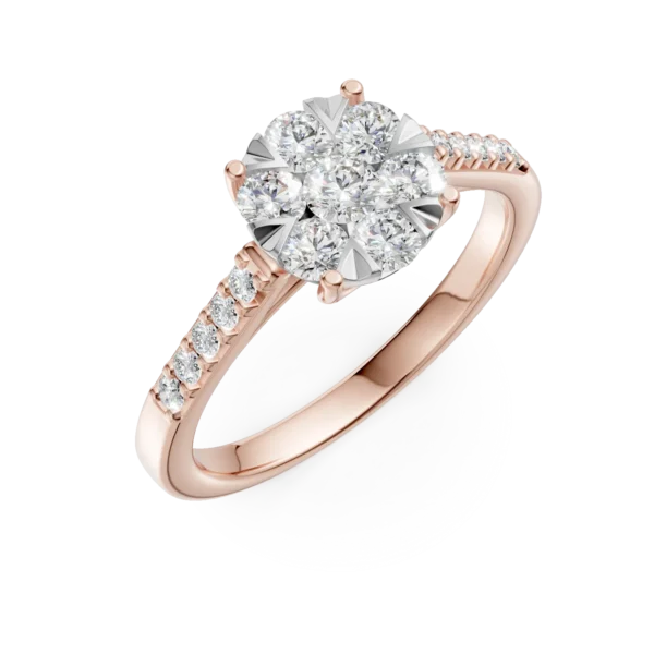 Inel de logodna din aur roz cu diamante de 0.5ct