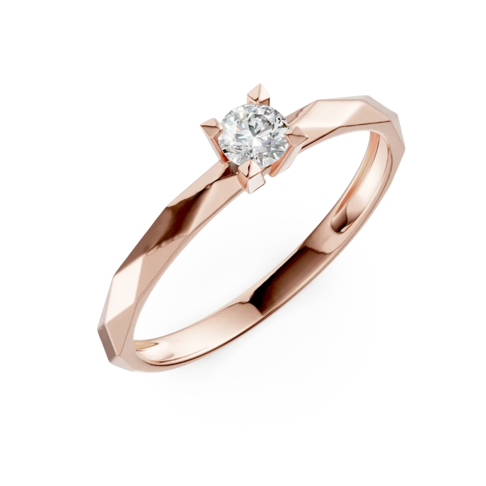 Inel de logodna din aur roz