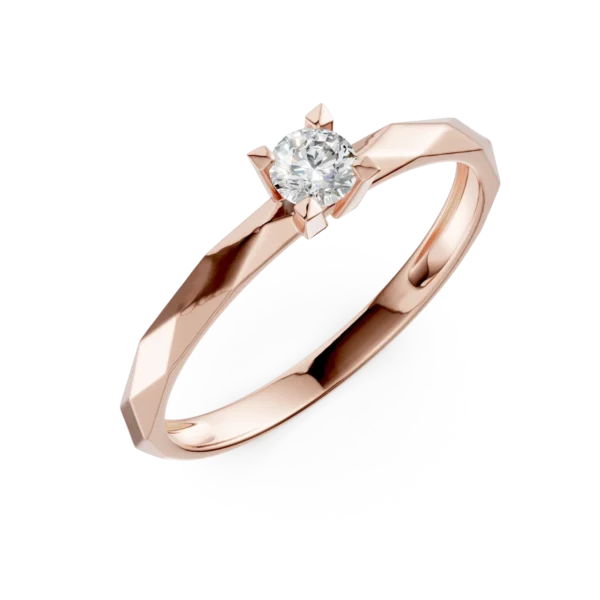 Inel de logodna din aur roz