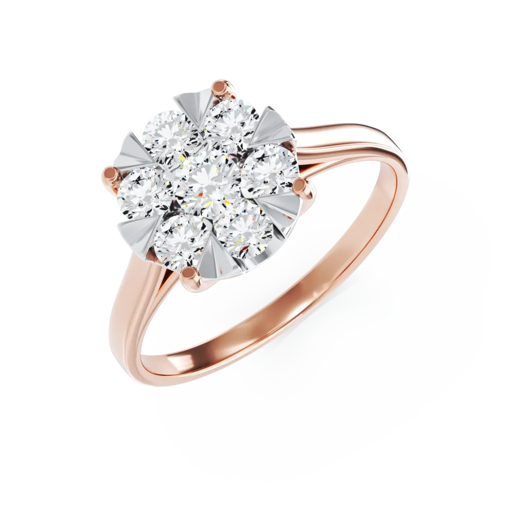 Inel de logodna din aur roz cu diamante de 0.5ct