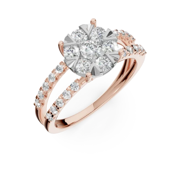 Inel de logodna din aur roz cu diamante de 1ct