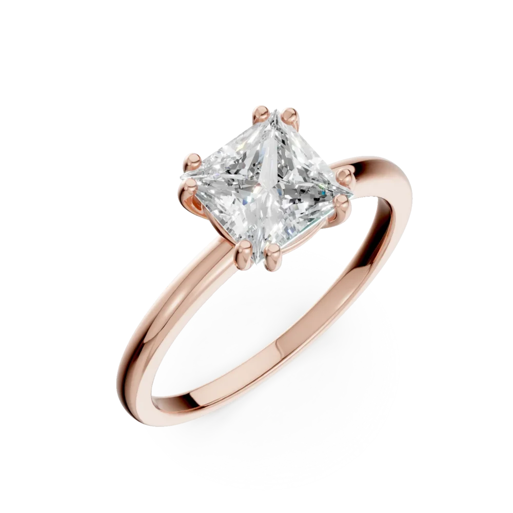 Inel de logodna din aur roz