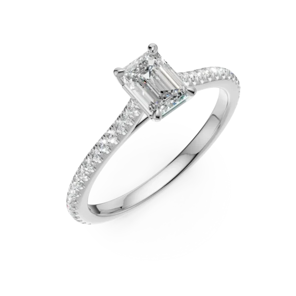 Inel de logodna din platina cu diamant de 0.41ct si diamante de 0.2ct