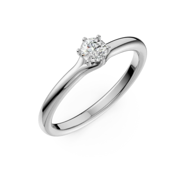 Inel de logodna din platina cu un diamant solitaire de 0.195ct