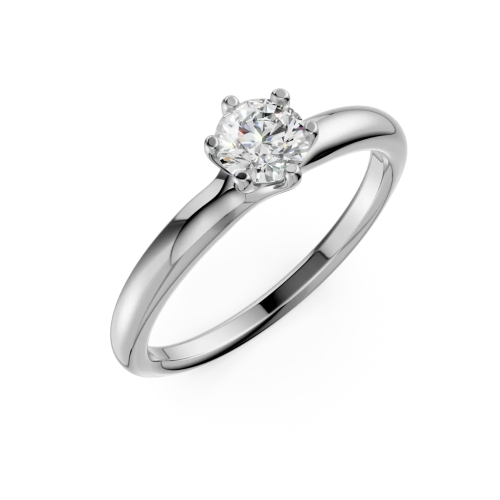 Inel de logodna din platina cu un diamant solitaire de 0.5ct