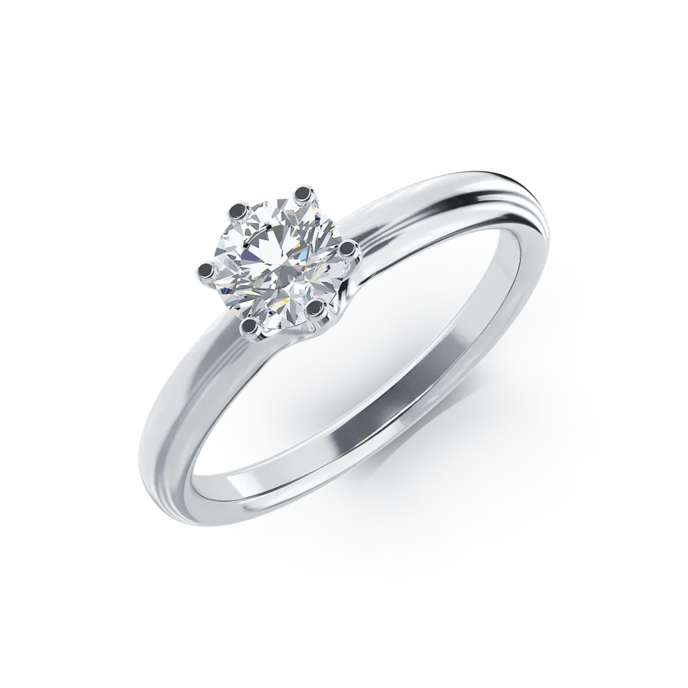 Inel de logodna din platina cu un diamant solitaire de 0.61ct