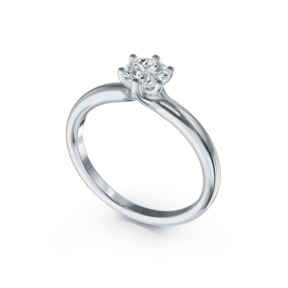 Inel de logodna din platina cu un diamant solitaire de 0.61ct - imagine 2
