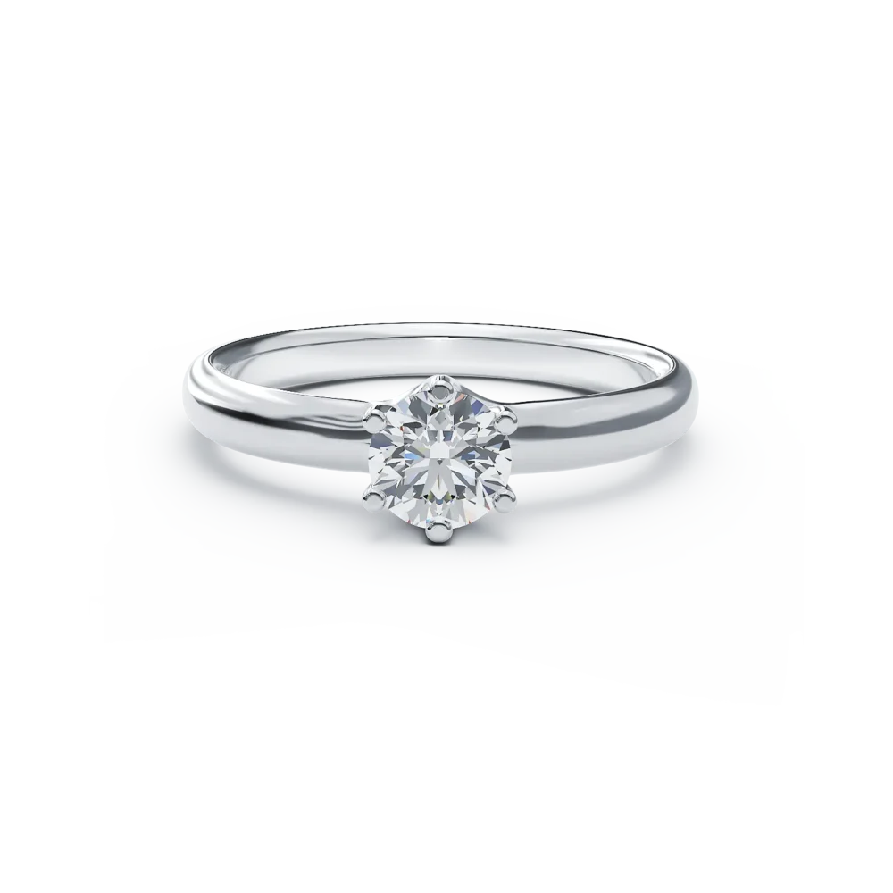 Inel de logodna din platina cu un diamant solitaire de 0.61ct - imagine 3