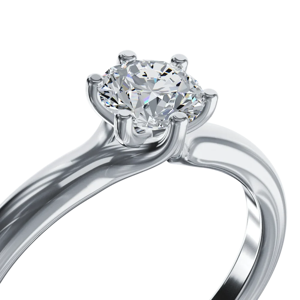Inel de logodna din platina cu un diamant solitaire de 0.61ct - imagine 4