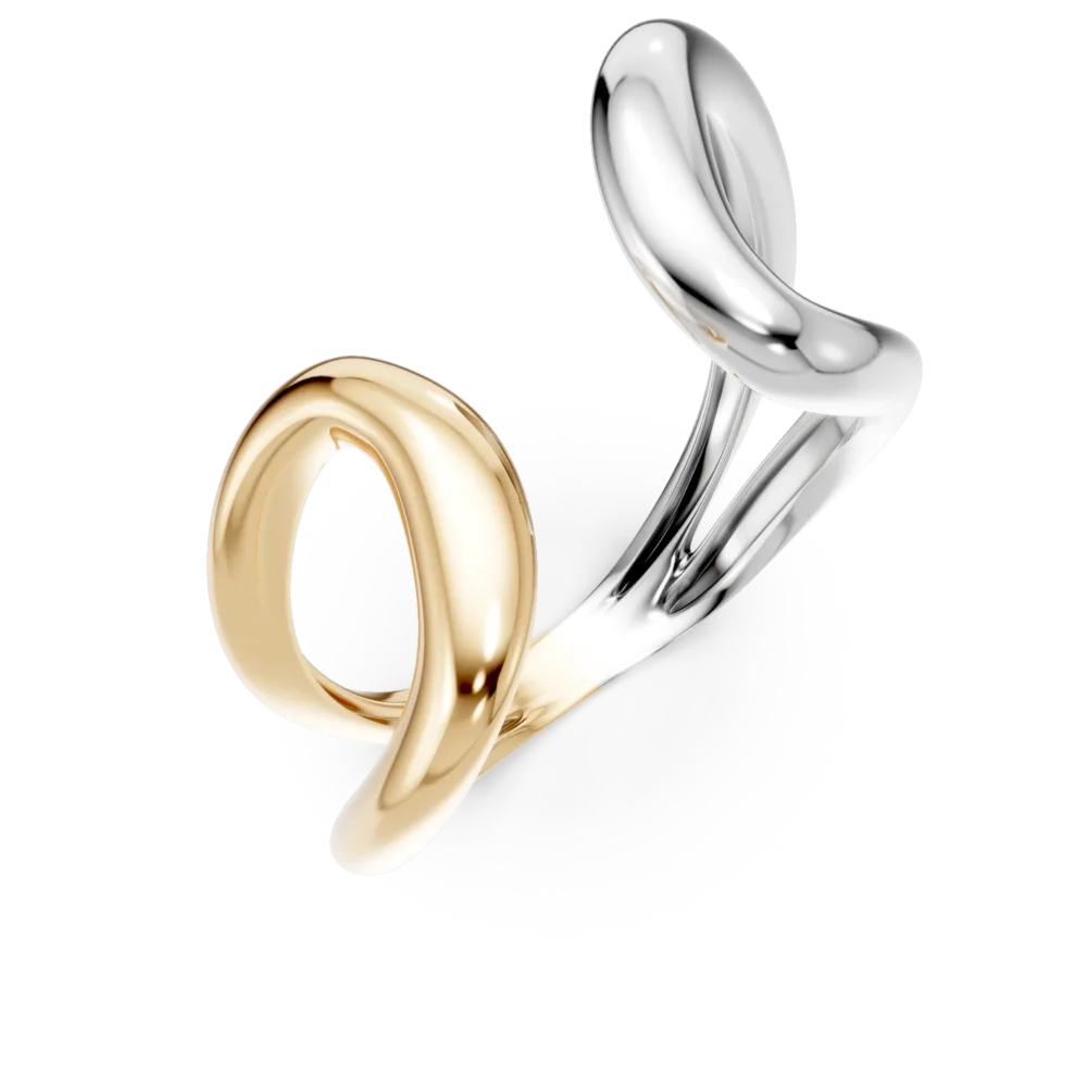 Inel deschis din aur alb-galben
