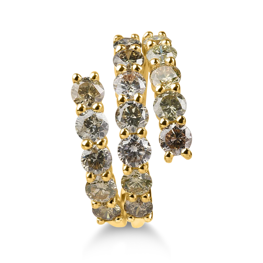 Inel deschis din aur galben cu diamante multicolore de 2.6ct - imagine 2