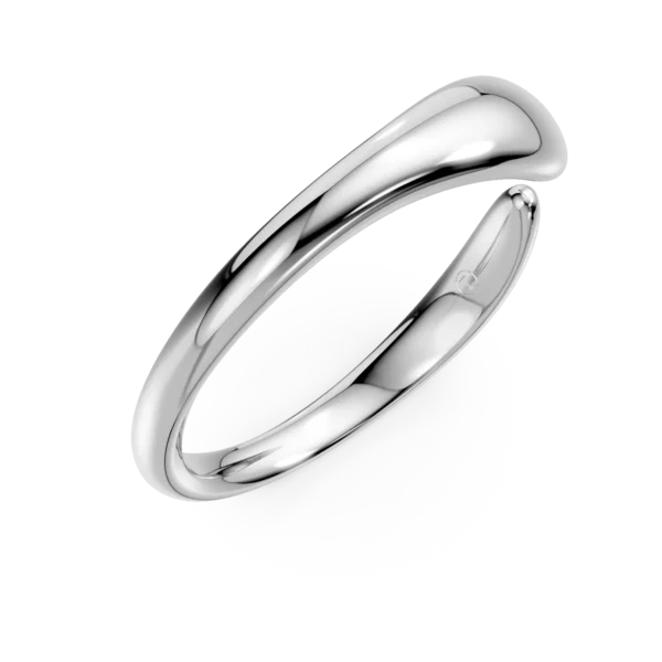 Inel deschis minimalist din aur alb