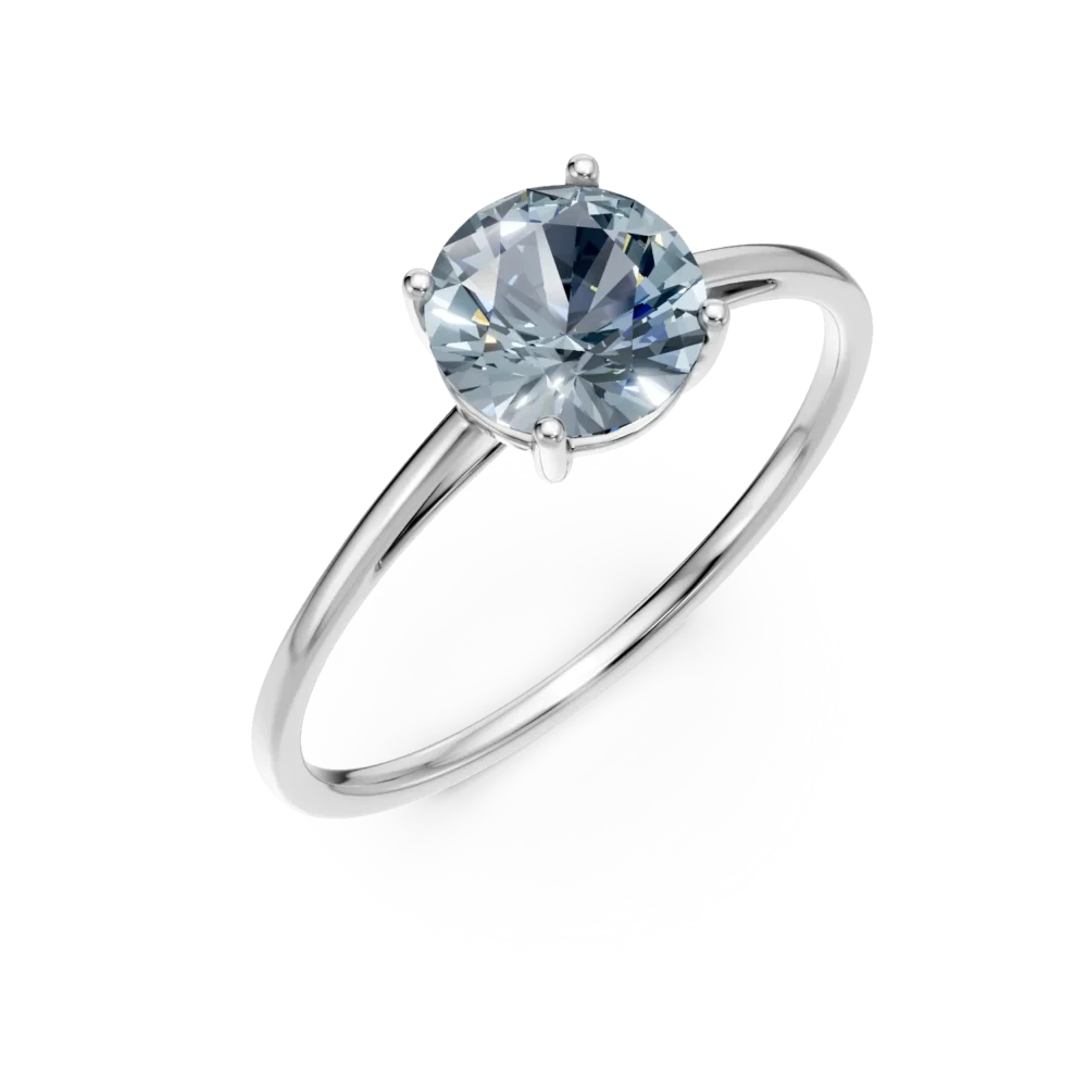 Inel din aur alb cu acvamarin de 0.9ct