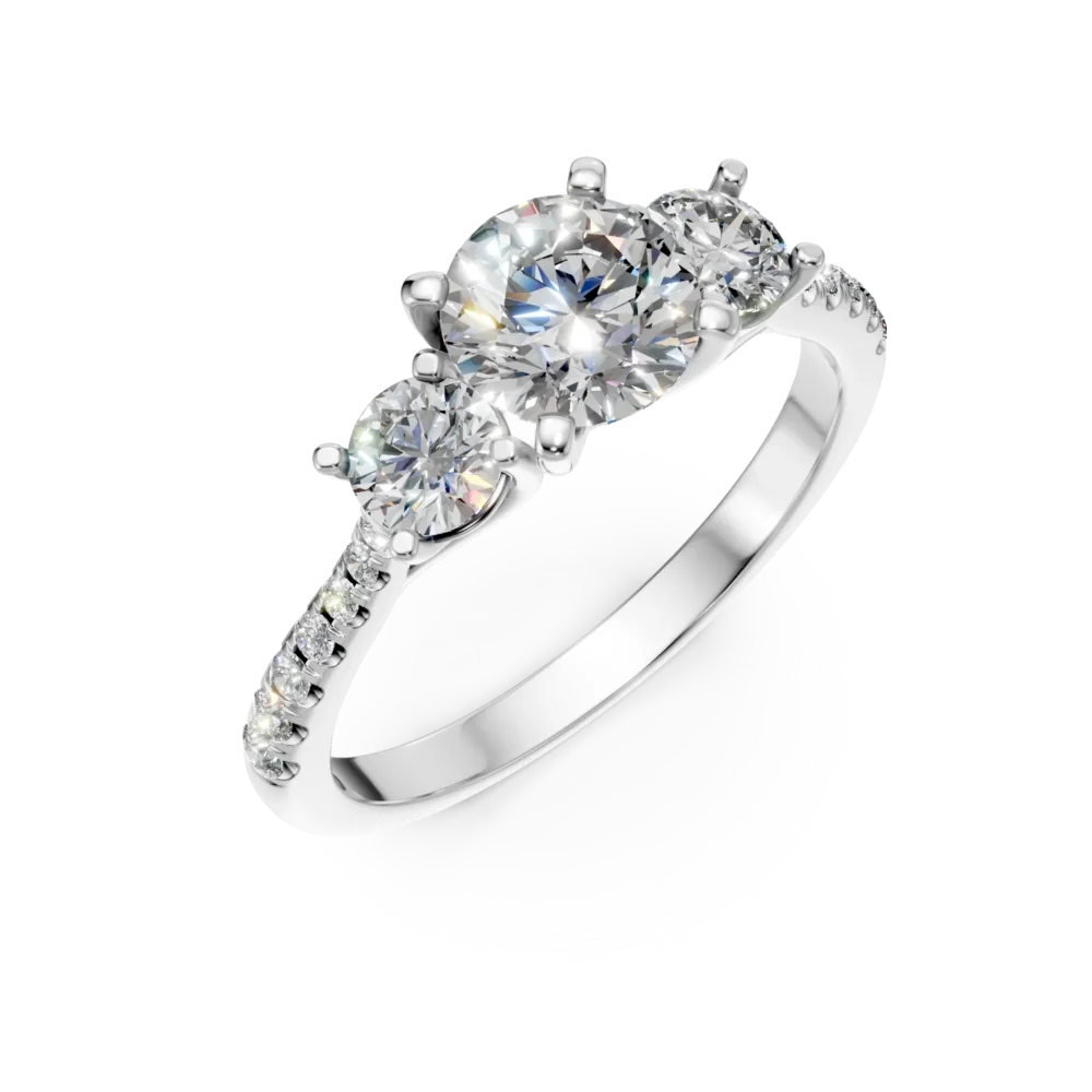 Inel din aur alb cu diamante create in laborator de 1.7ct