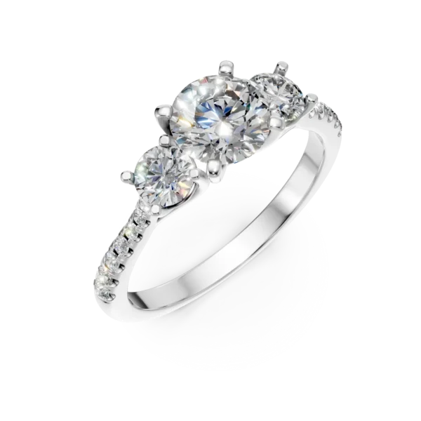 Inel din aur alb cu diamante create in laborator de 1.7ct