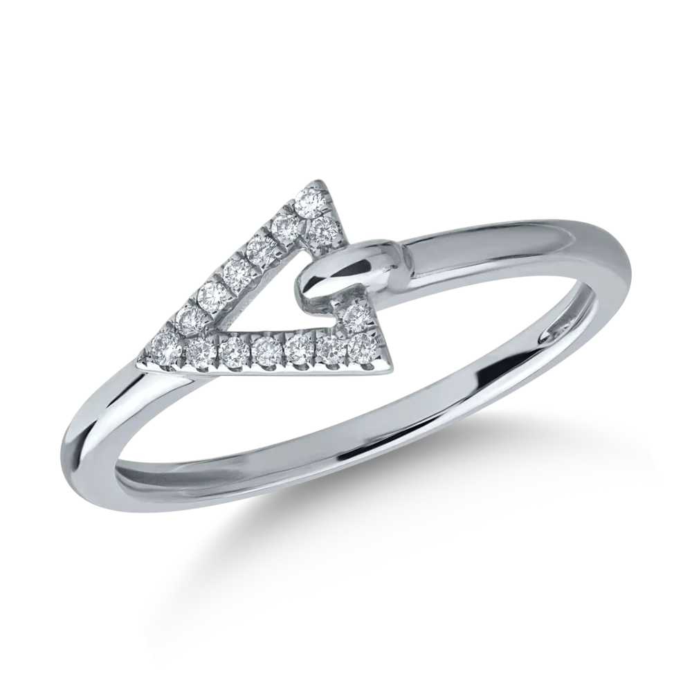 Inel din aur alb cu diamante de 0.06ct