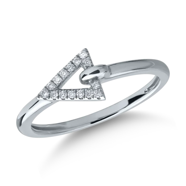 Inel din aur alb cu diamante de 0.06ct