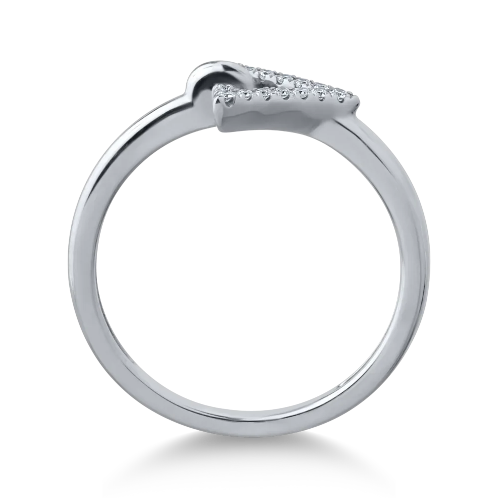 Inel din aur alb cu diamante de 0.06ct - imagine 2