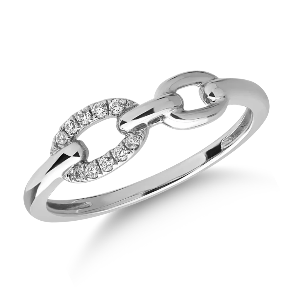 Inel din aur alb cu diamante de 0.06ct