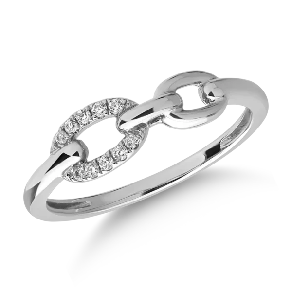 Inel din aur alb cu diamante de 0.06ct