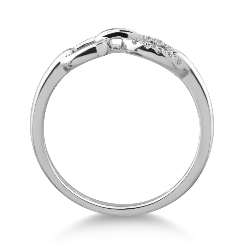 Inel din aur alb cu diamante de 0.06ct - imagine 2