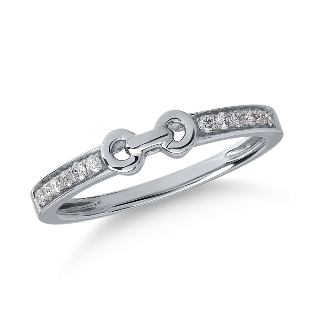 Inel din aur alb cu diamante de 0.11ct