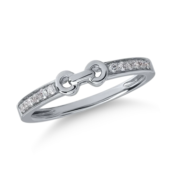Inel din aur alb cu diamante de 0.11ct