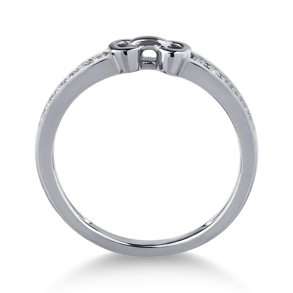 Inel din aur alb cu diamante de 0.11ct - imagine 2