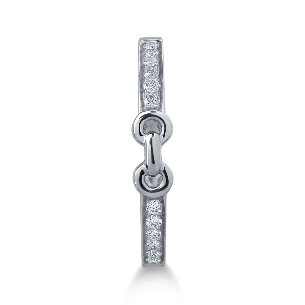 Inel din aur alb cu diamante de 0.11ct - imagine 3