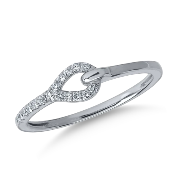 Inel din aur alb cu diamante de 0.12ct