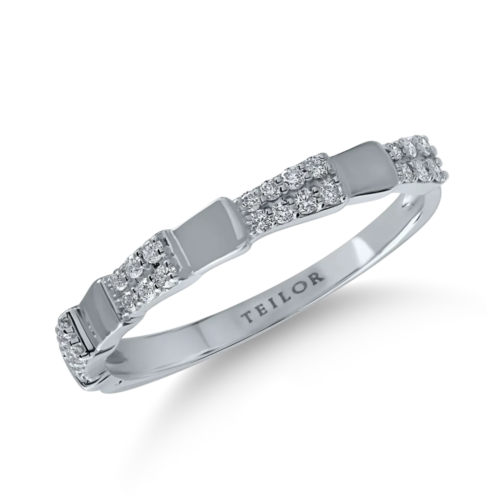 Inel din aur alb cu diamante de 0.16ct