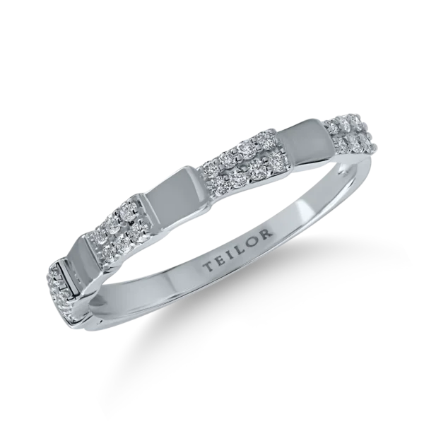 Inel din aur alb cu diamante de 0.16ct