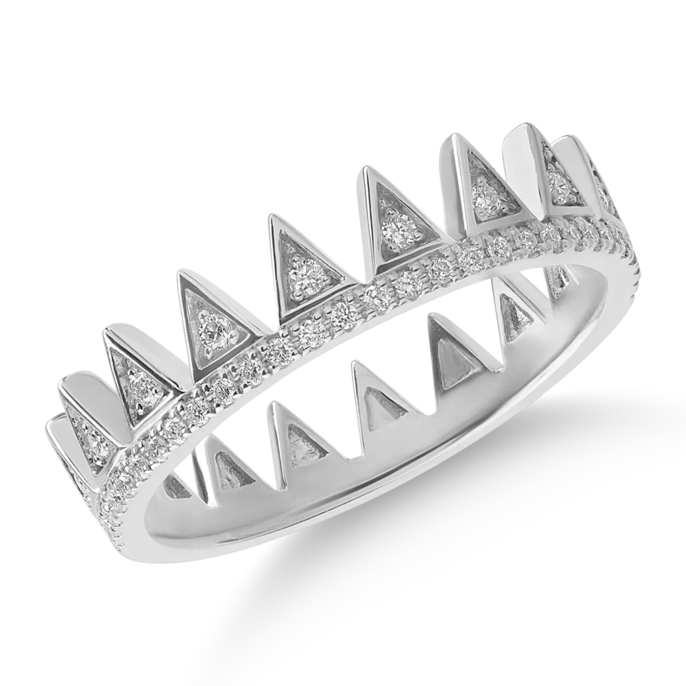 Inel din aur alb cu diamante de 0.19ct