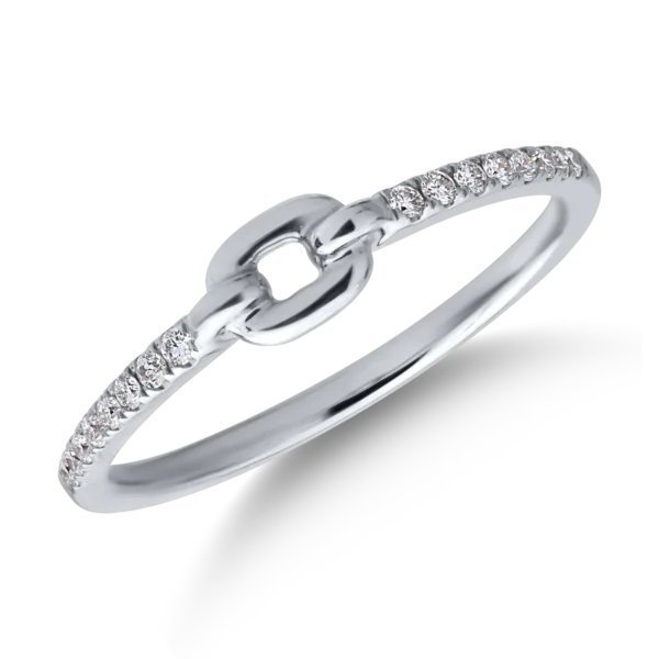 Inel din aur alb cu diamante de 0.1ct