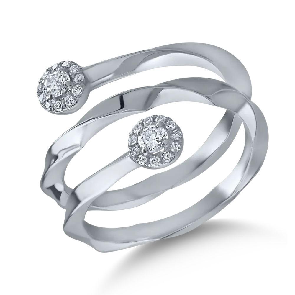 Inel din aur alb cu diamante de 0.24ct