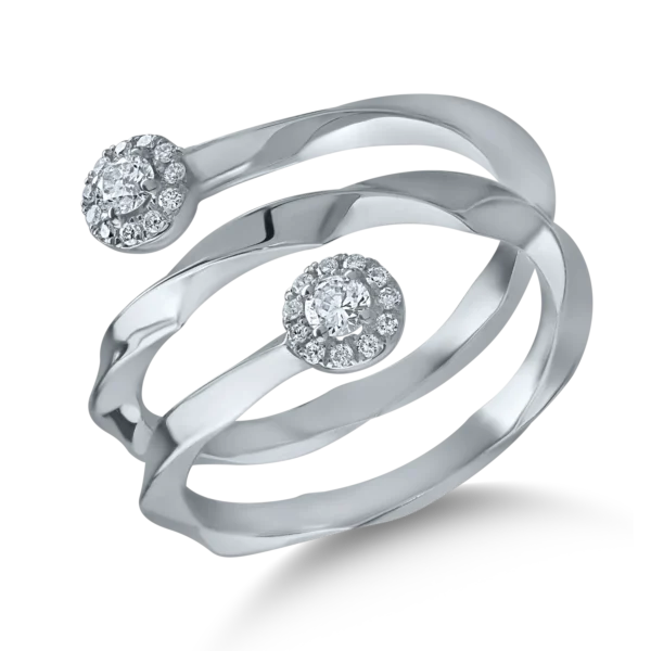 Inel din aur alb cu diamante de 0.24ct